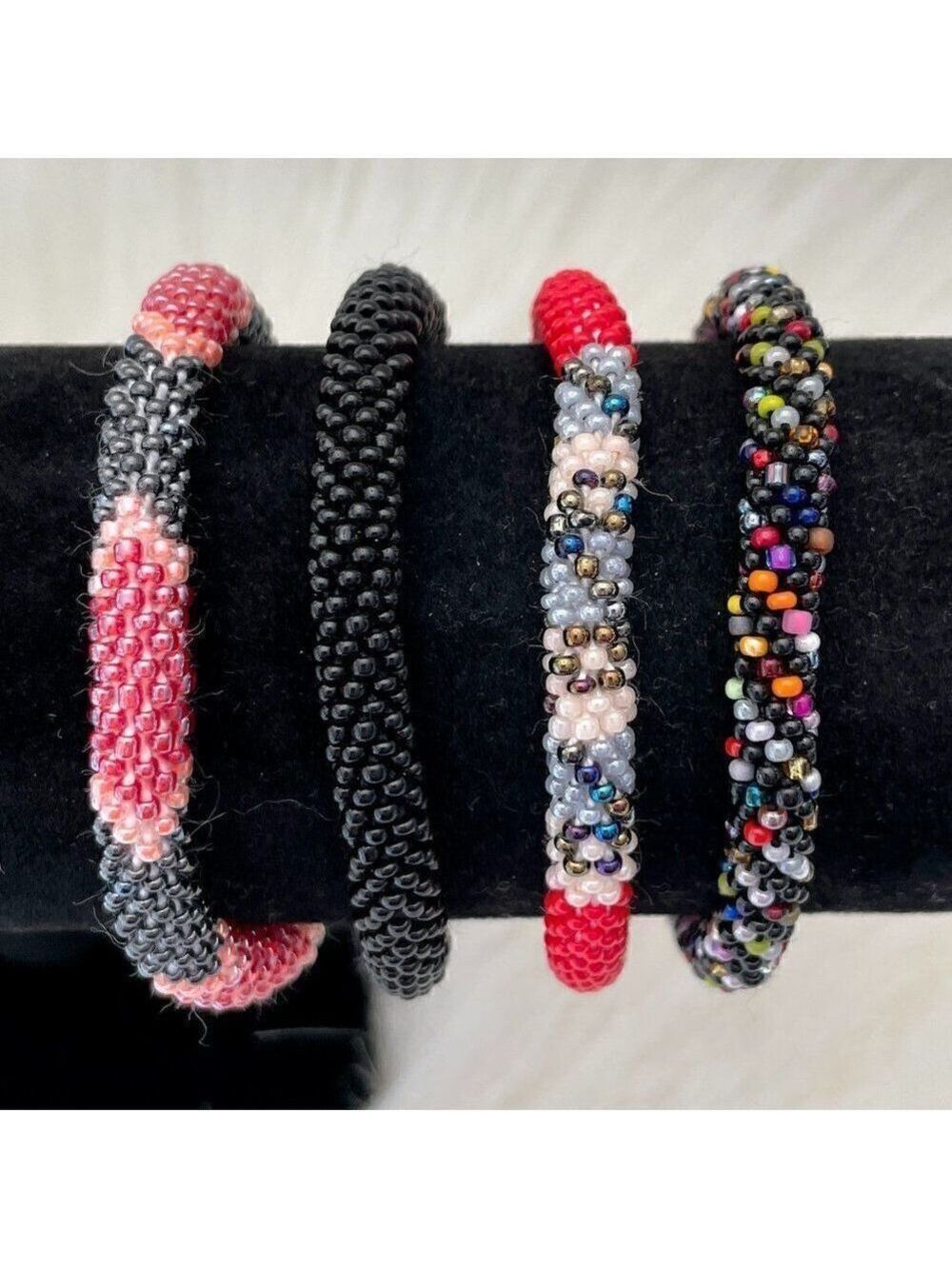 HAND CRAFTED in Nepal Beaded Bracelets (set of 4) #237